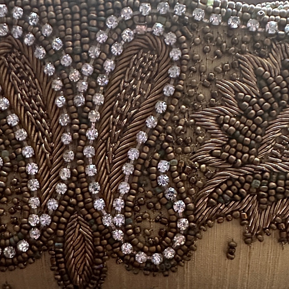 Sunbeam Gold and Brown Beaded Clutch - Picture 3 of 5